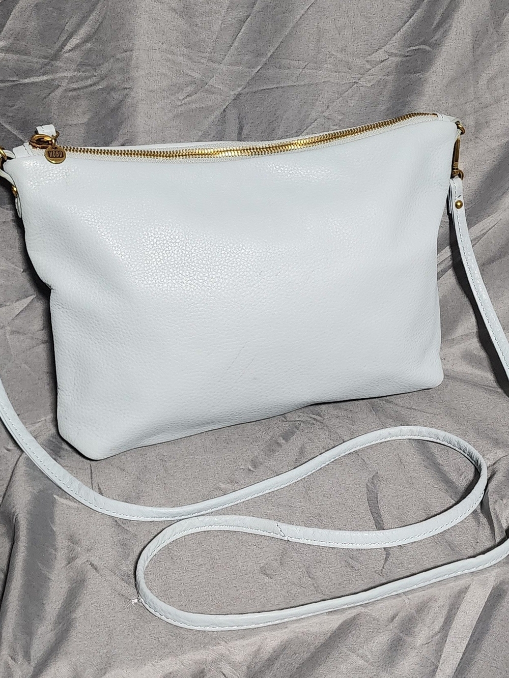 HOBO Loght Baby Blue Leather Crossbody Bag Purse